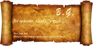 Bradean Györgyi névjegykártya